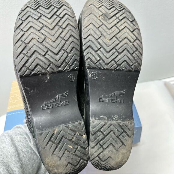 Dansko patent leather black metallic spiral professional clog shoes women's 10.5 - Picture 6 of 8